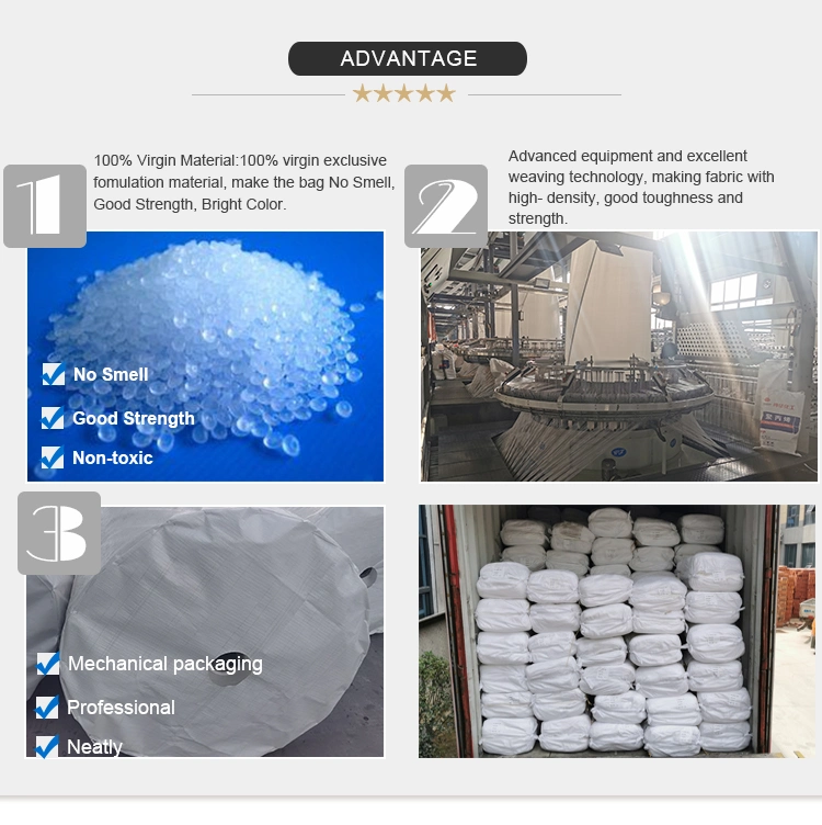 Grs SGS Approved Manufacturer China Packing Asphalt Sand Cement Ore Wood Firewood Big 1 Ton PP Super FIBC Jumbo Sling Bulk Large Bag