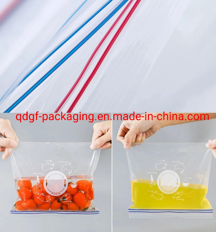 Plastic LDPE Zip Lock Bag/ Colored Slider Zipper Food Packaging Bags/Food Keeping Fresh Fruits Vegetable Pouch