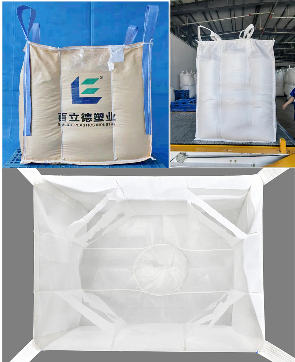 500kg-2000kg Baffle Big Bag Block Bottom/ Bulk Bag /Jumbo Bag FIBC Woven Bag /FIBC Bag /Super Sack Sling Tote Bag for Transport Reference