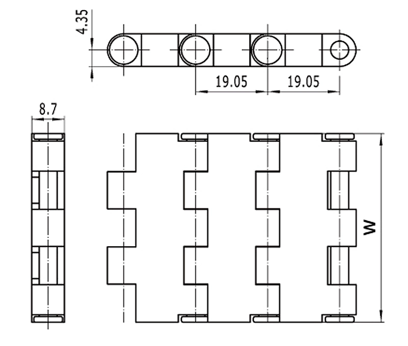 Flat Top Mtw5935-K40 Plastic Modular Conveyor Belts